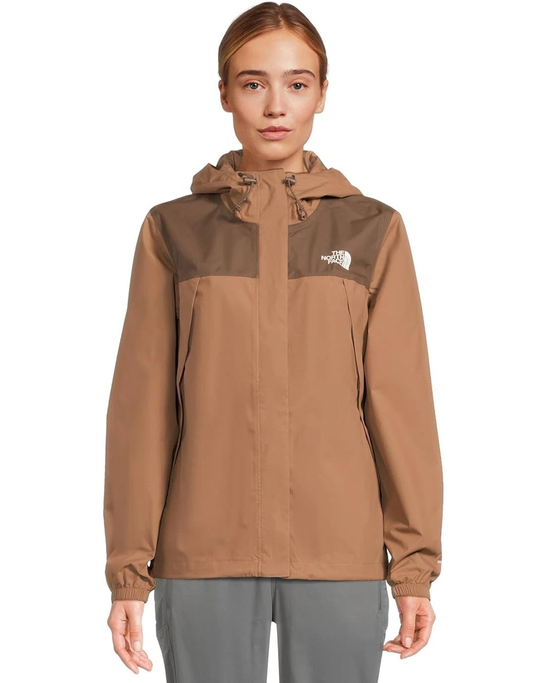 Antora Rain Jacket Womens Smokey Brown Full Zip Hooded GBO2563