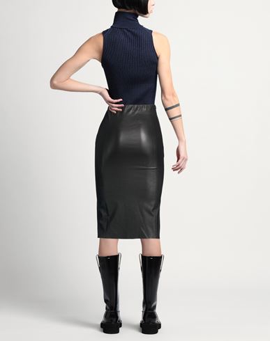 Woman Midi skirt Black Size 2 Lambskin