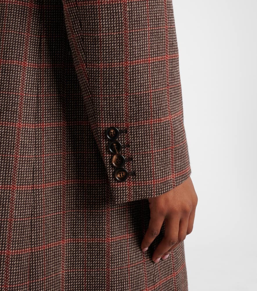 Chloé Checked double-breasted virgin wool coat