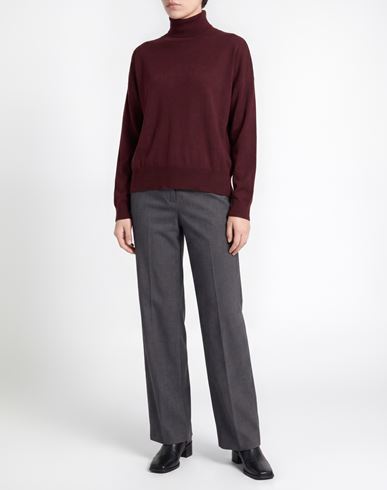 Woman Turtleneck Burgundy Size 8 Merino Wool