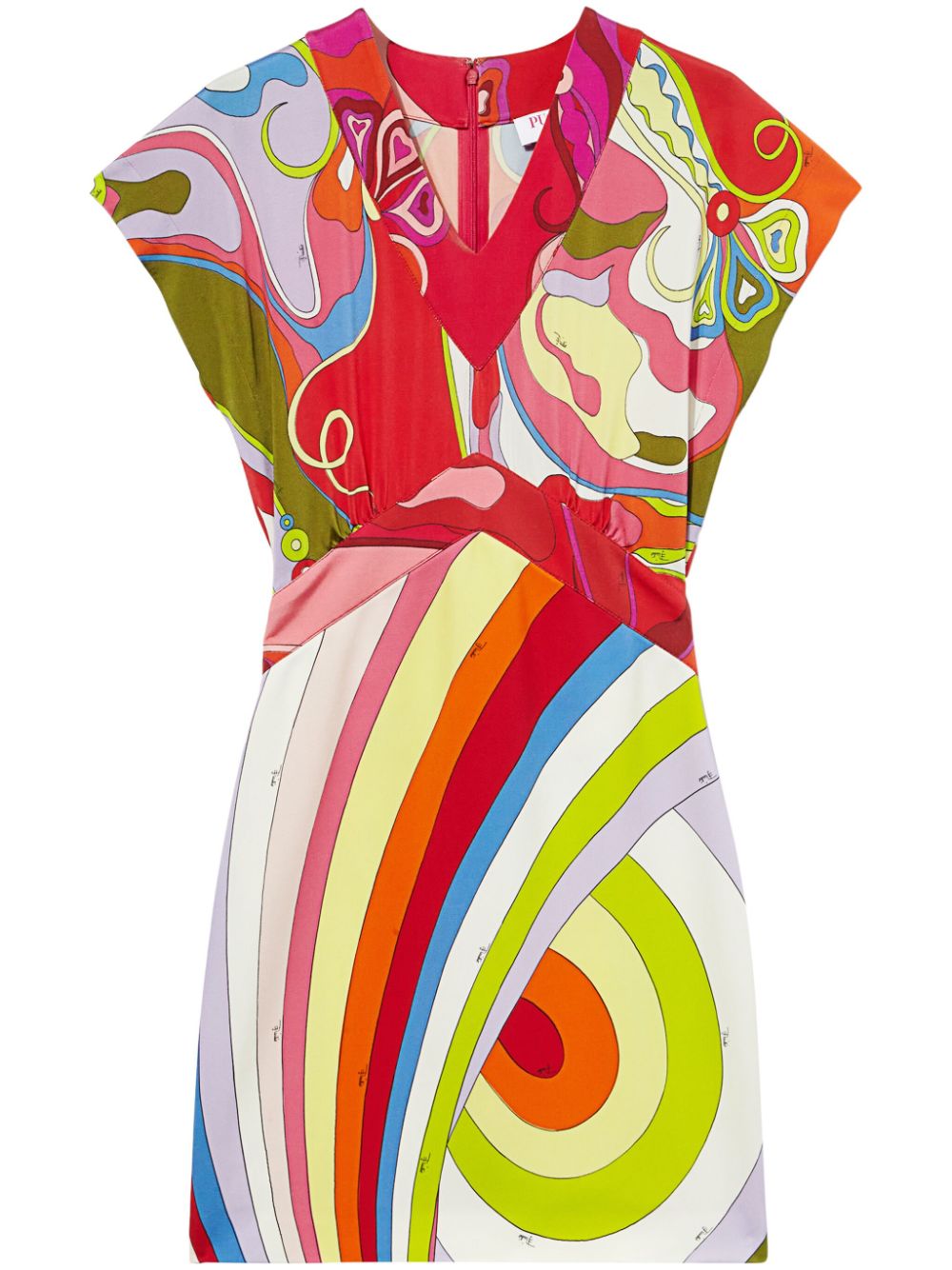 Iride-print dress - Red