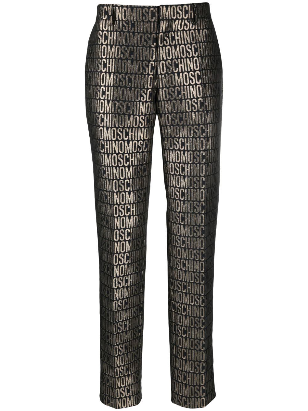 Slim-cut logo-print trousers - Black