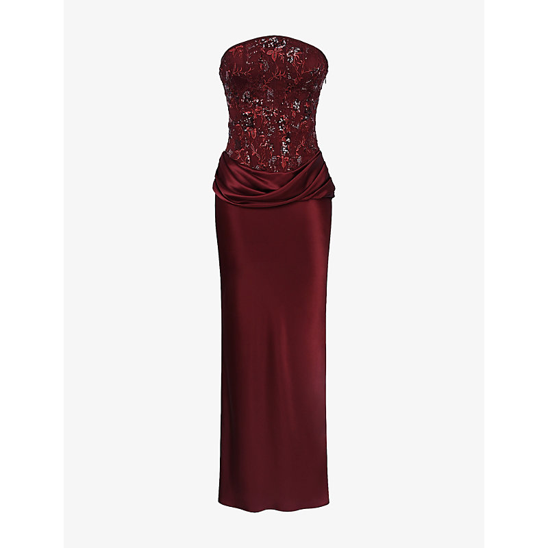 Womens Samina Embellished Strapless Woven Maxi Dress