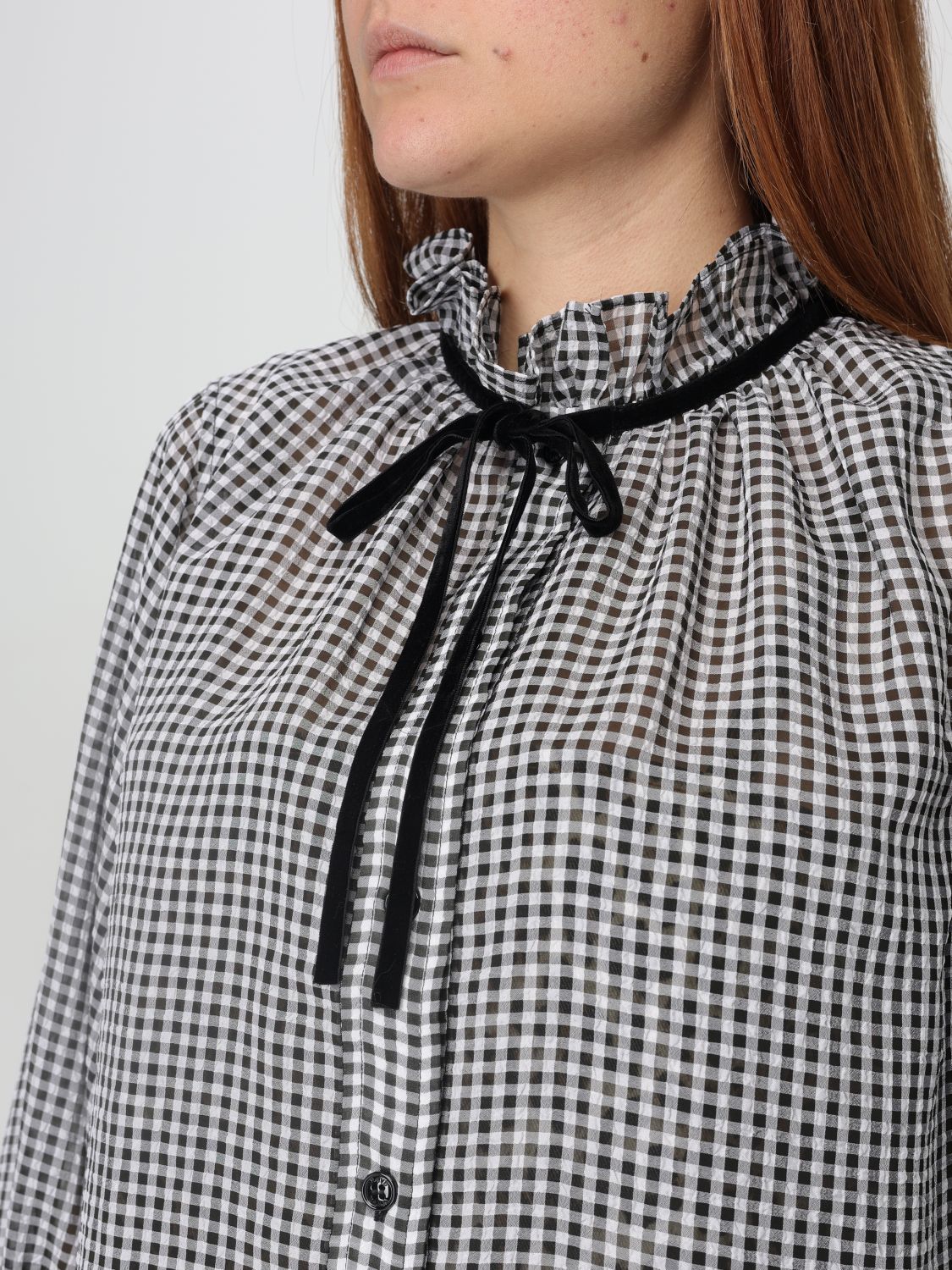 Sheer check shirt - Black