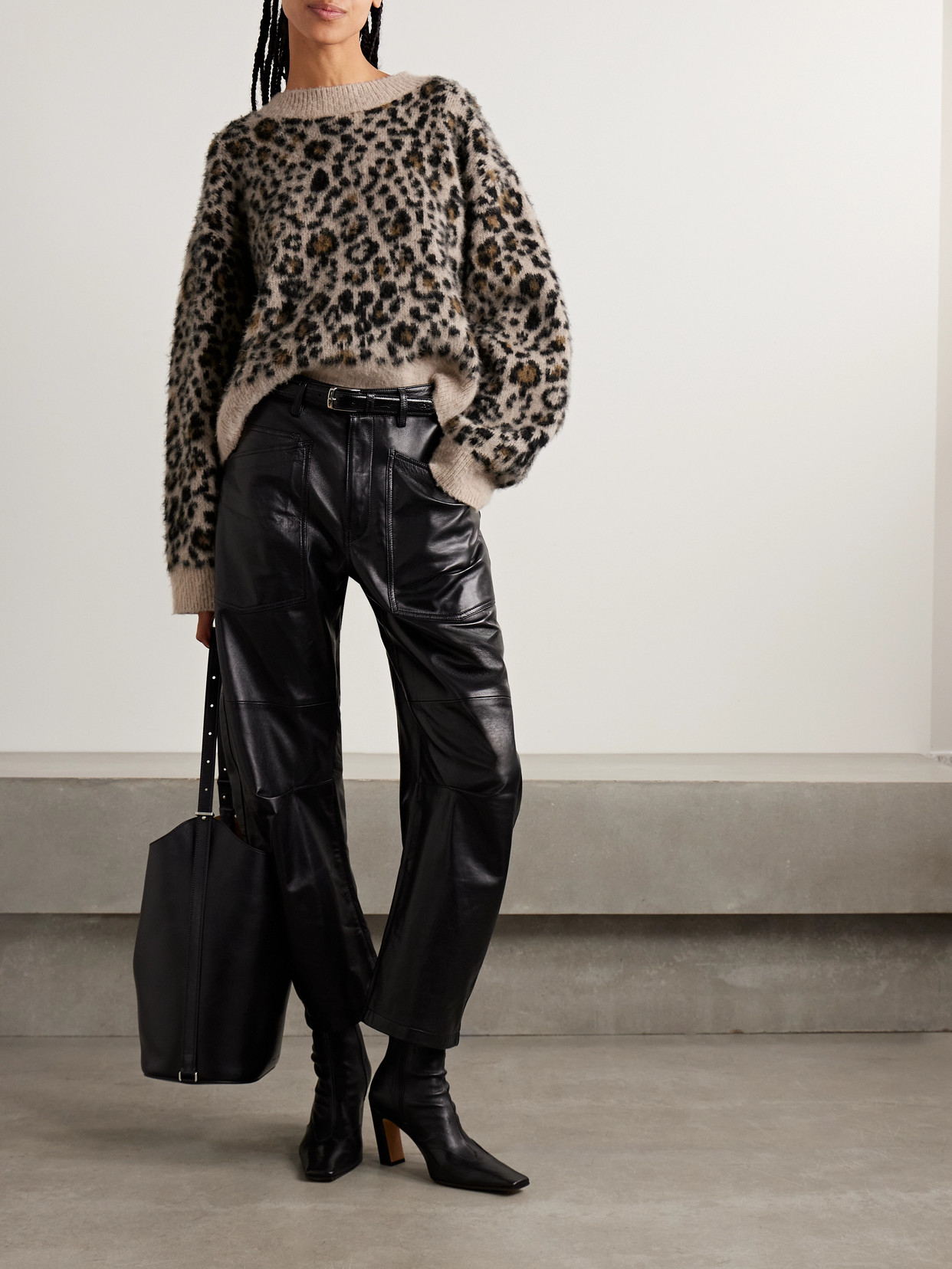 Zamira Leopard-jacquard Cashmere And Silk-blend Sweater - Animal print