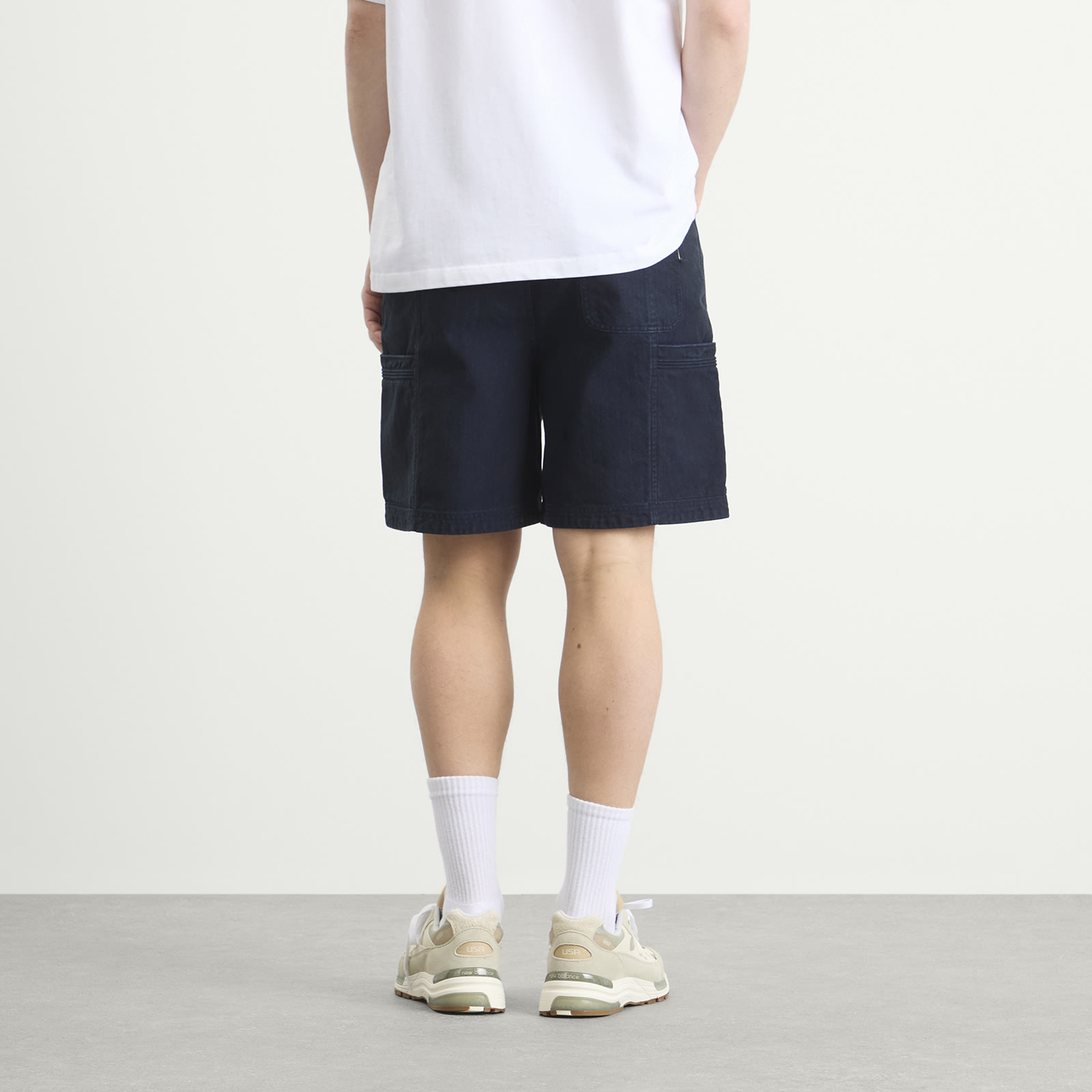 Men's Lunar Jean Short in Deep Indigo Herringbone