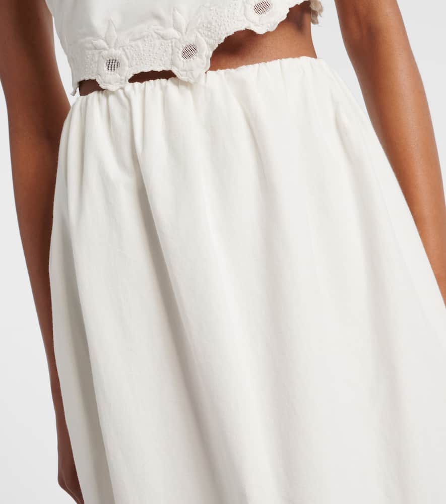 Antoinette embroidered cotton maxi skirt