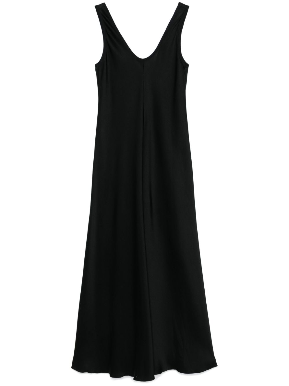 Satin flared dress - Black