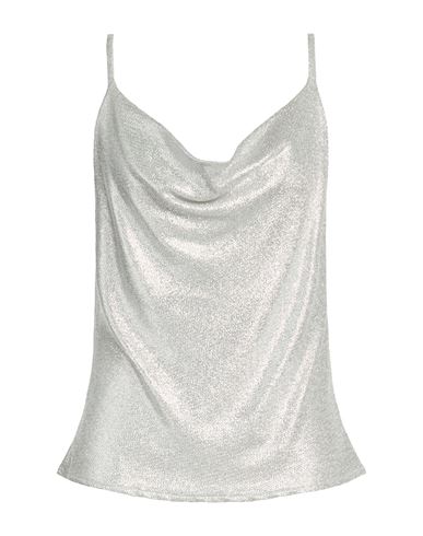 Woman Top Silver Size 8 Acetate, Silk