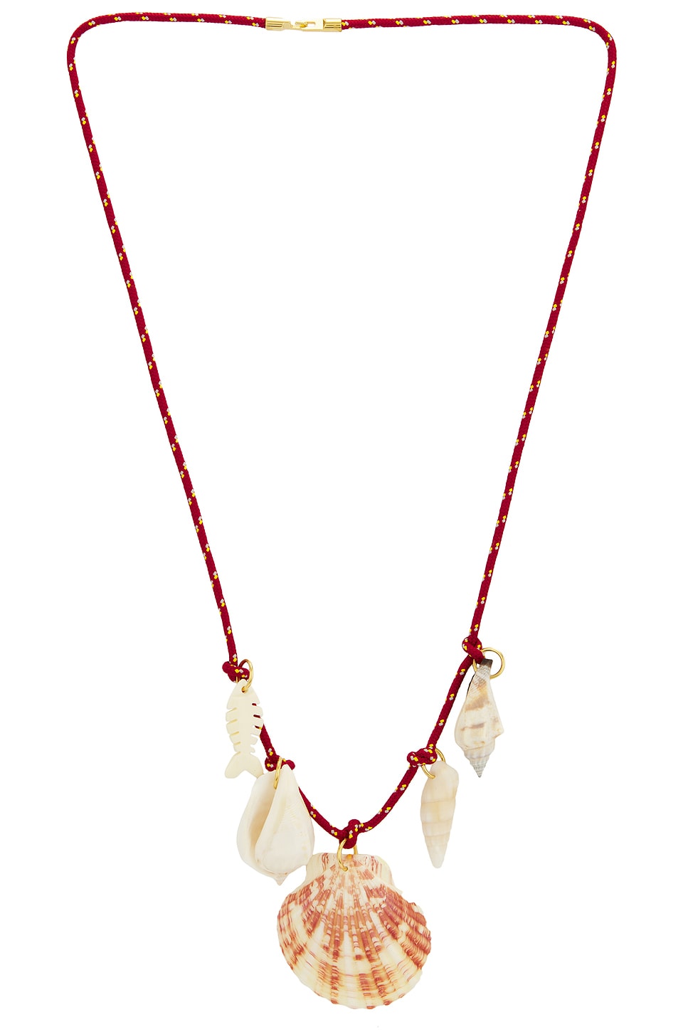 Timeless Pearly Shells Rope Necklace in Red - Red.  a