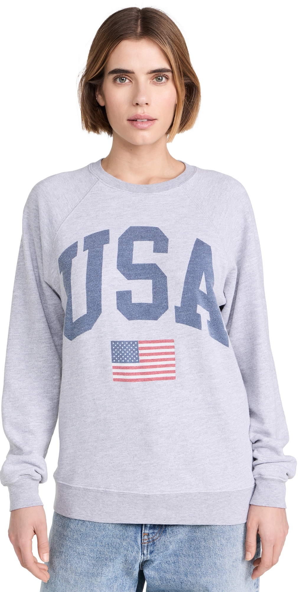 USA Sweatshirt Vintage Heather Grey