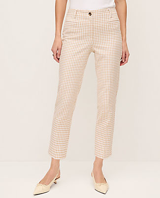 Ann Taylor The Petite Cotton Crop Pant in Gingham — Curvy Fit