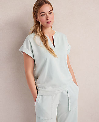 Ann Taylor Haven Well Within Garment-Dyed Organic Cotton Terry Tee
