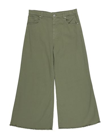 Kid Girl Pants Military green Size 16 Cotton, Elastane