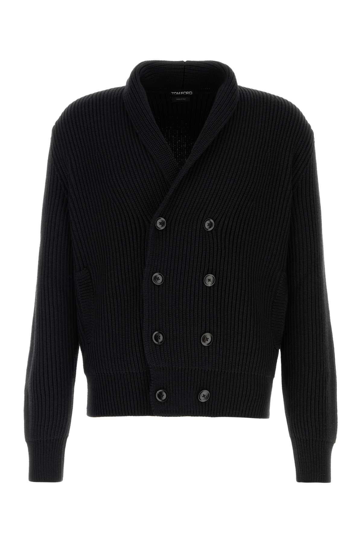 Double-Breasted Cardigan Knitwear Black