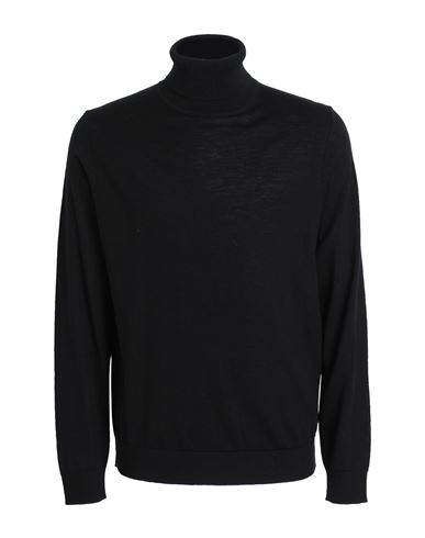Man Turtleneck Black Size XXL Merino Wool