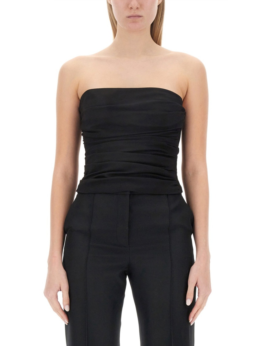 Moschino - draped ruched strapless fitted top