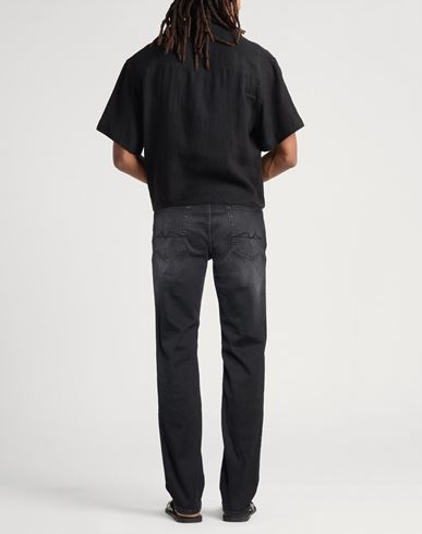 Man Jeans Black Size 28 Cotton, Elastane