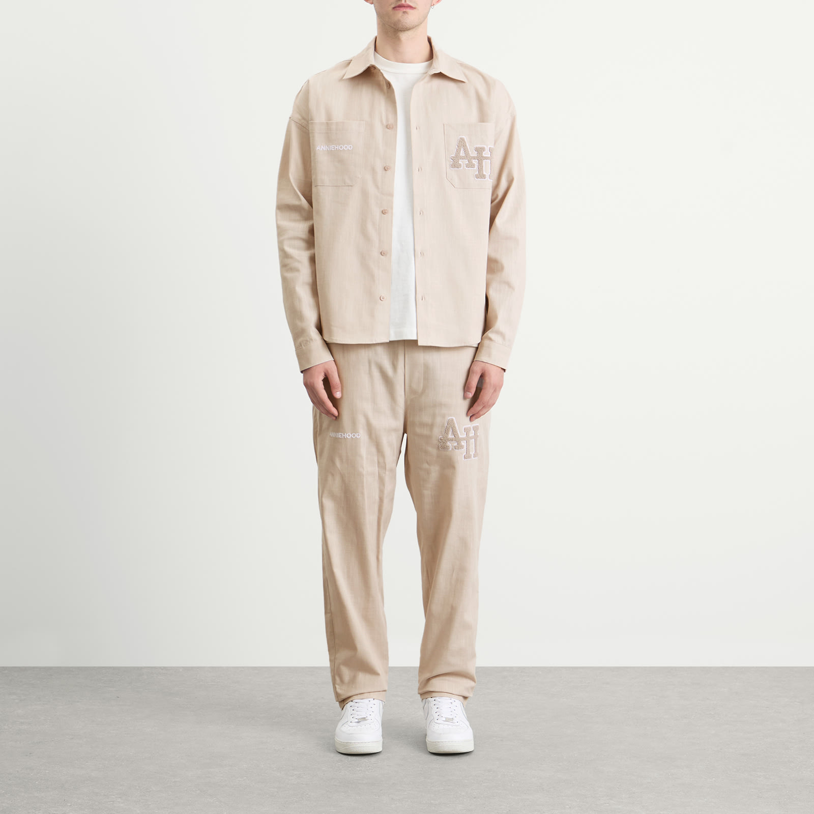 Men's College Linen Shirt Natural