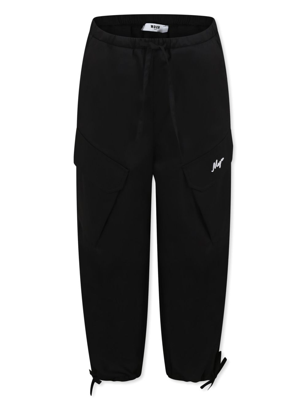Logo-embroidered trousers - Black