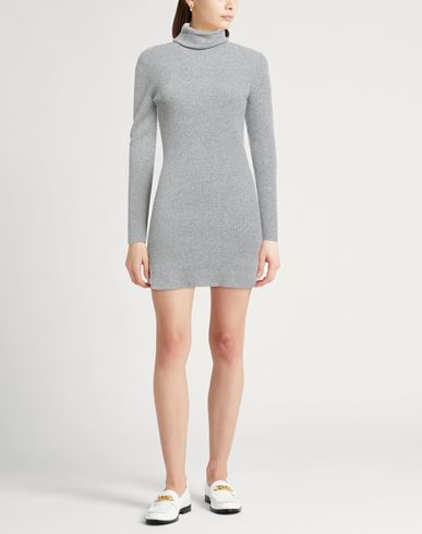 Woman Mini dress Grey Size 6 Virgin Wool, Silk, Cashmere