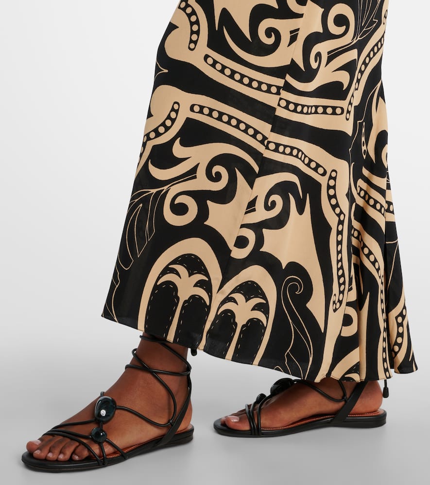 Printed silk maxi dress