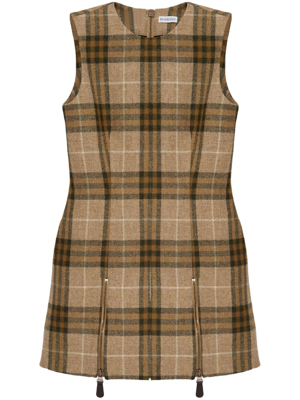 Checked mini dress - Neutrals