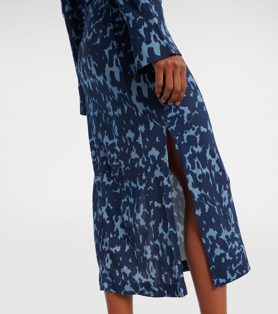 Claudia printed ruched jersey shirt dress