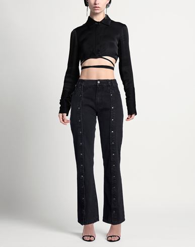 Woman Jeans Black Size 27 Cotton, Polyester