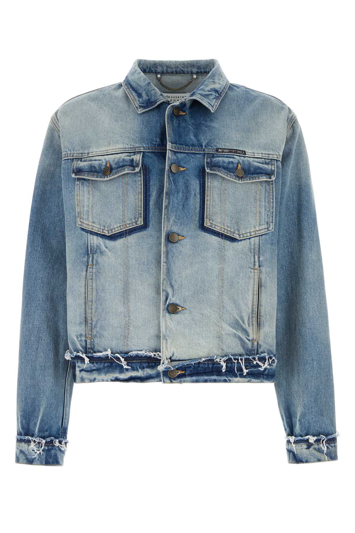 Distressed Denim Jacket — Blue