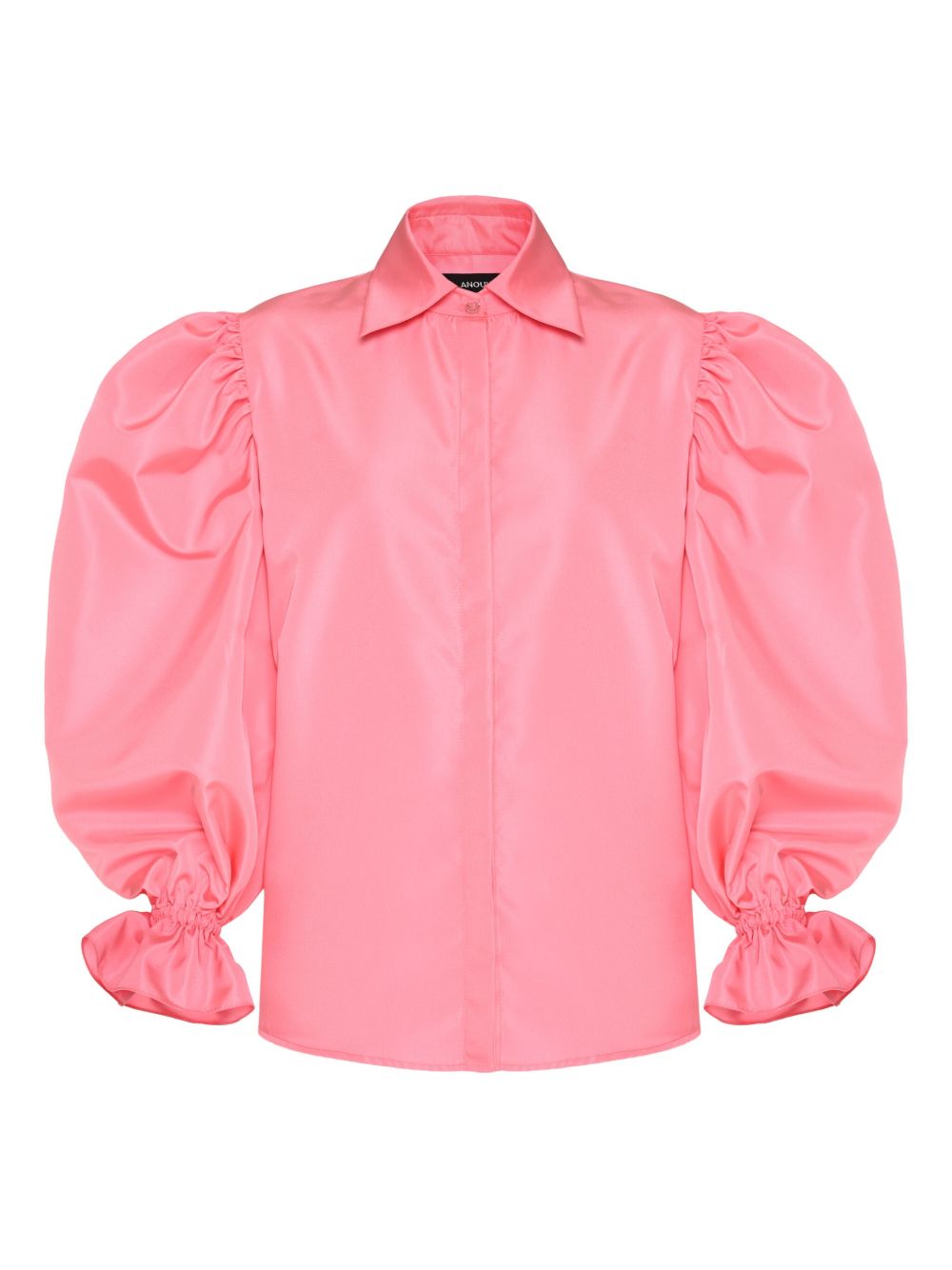 Puff-sleeve button-up shirt - Pink