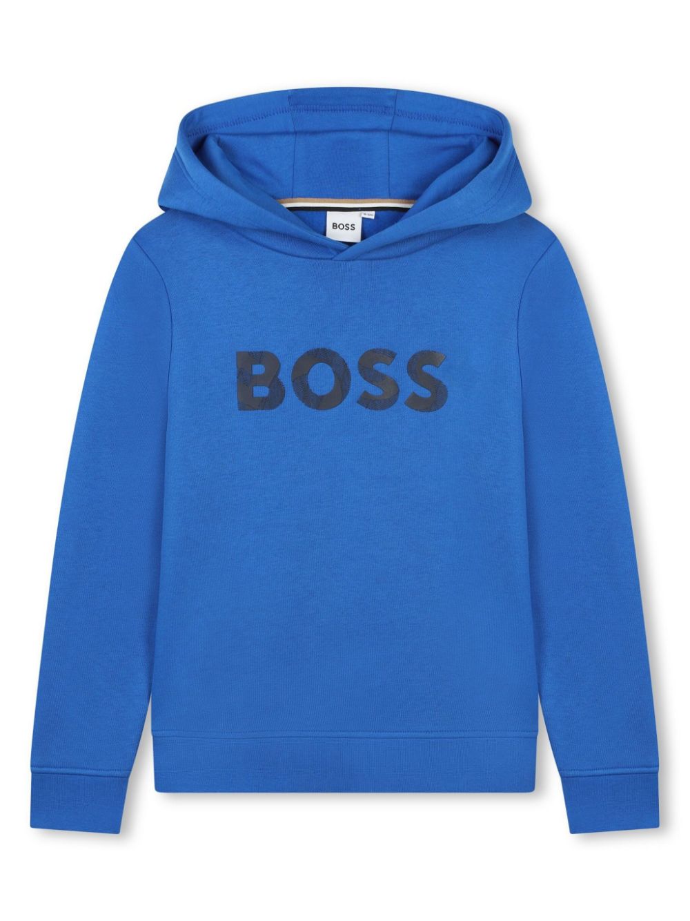 Logo-print long-sleeved hoodie - Blue