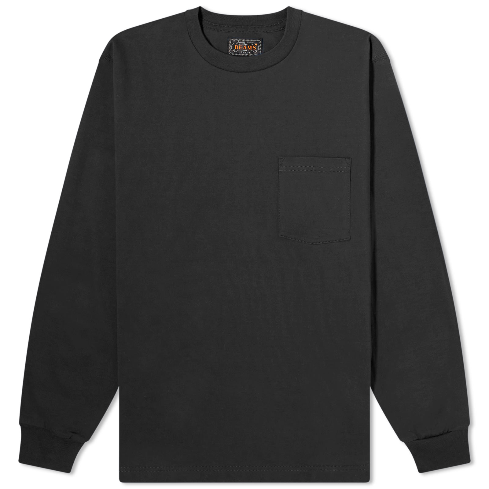 Men's Long Sleeve Pocket T-Shirt in Black, Size X-Large