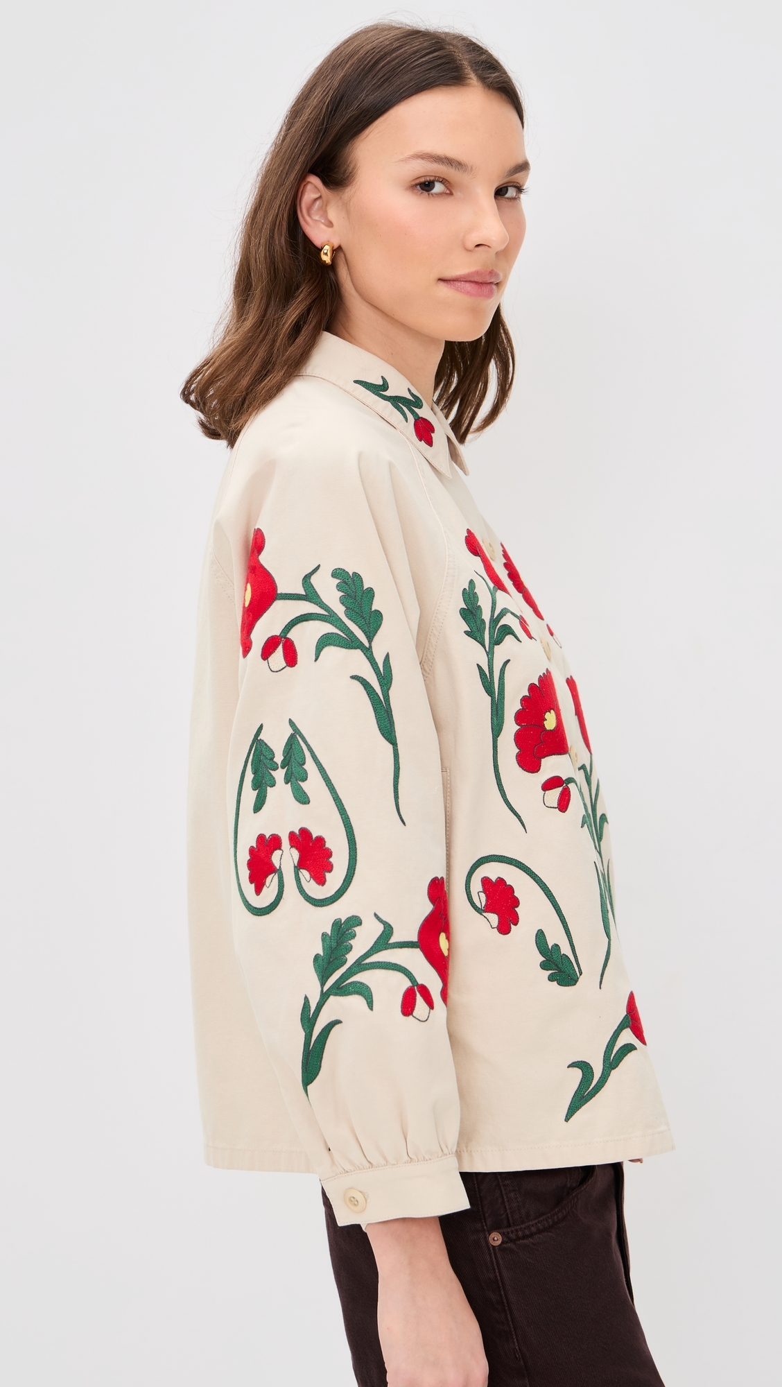 The Western Embroidered Commodore Jacket Cream
