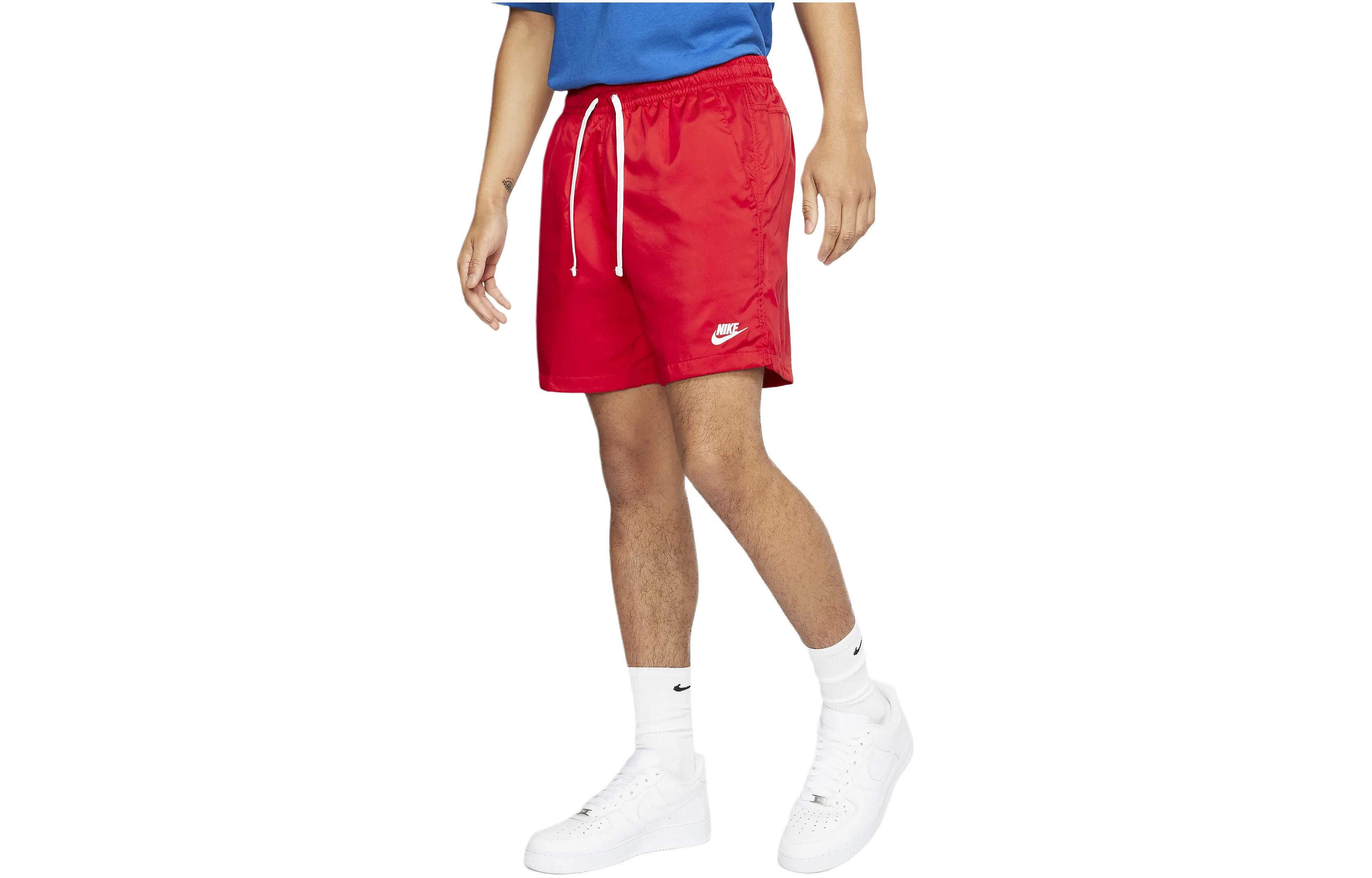 Retro Woven Short Small Logo Drawstring Sports Shorts Red