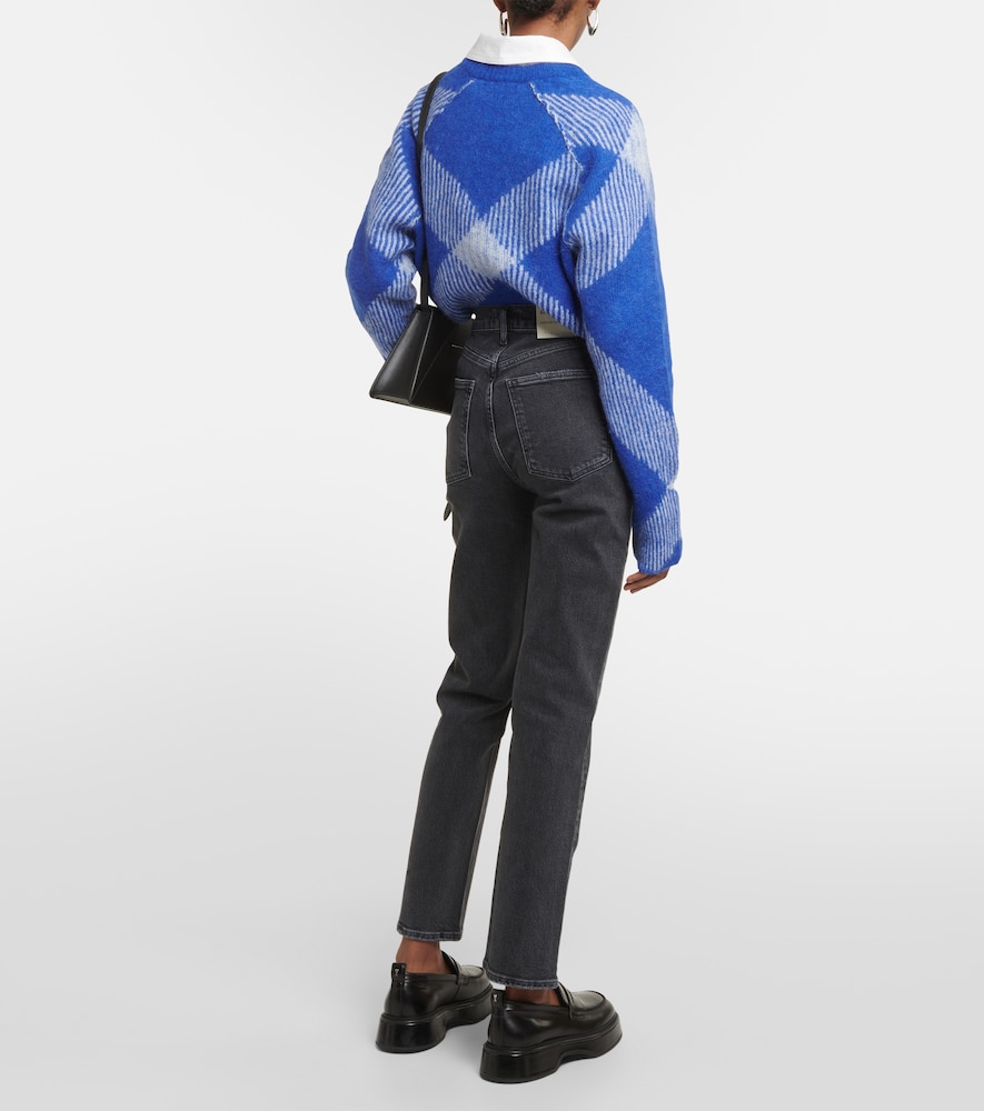 Stovepipe high-rise slim jeans
