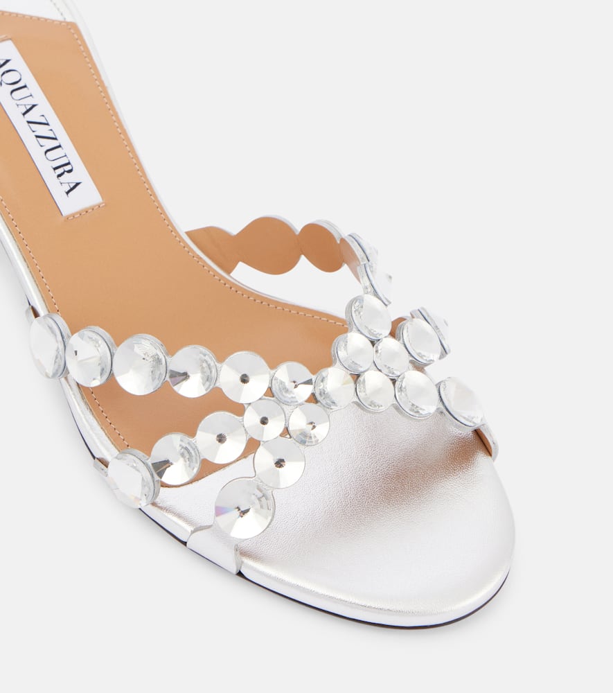 Aquazzura Crystal Mirage embellished leather mules