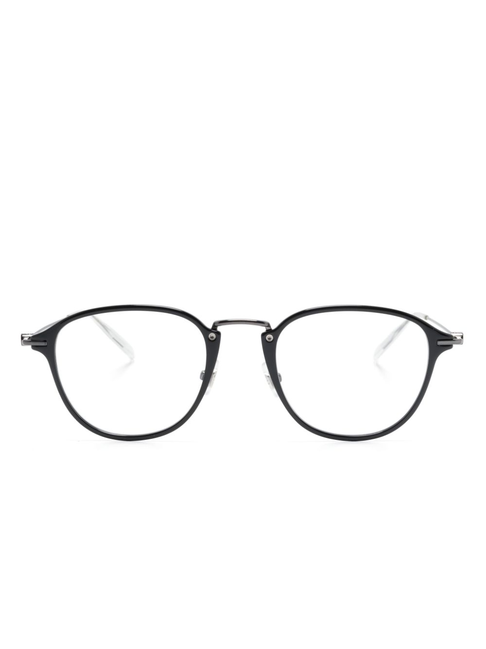 Tortoiseshell-effect round-frame glasses - Silver