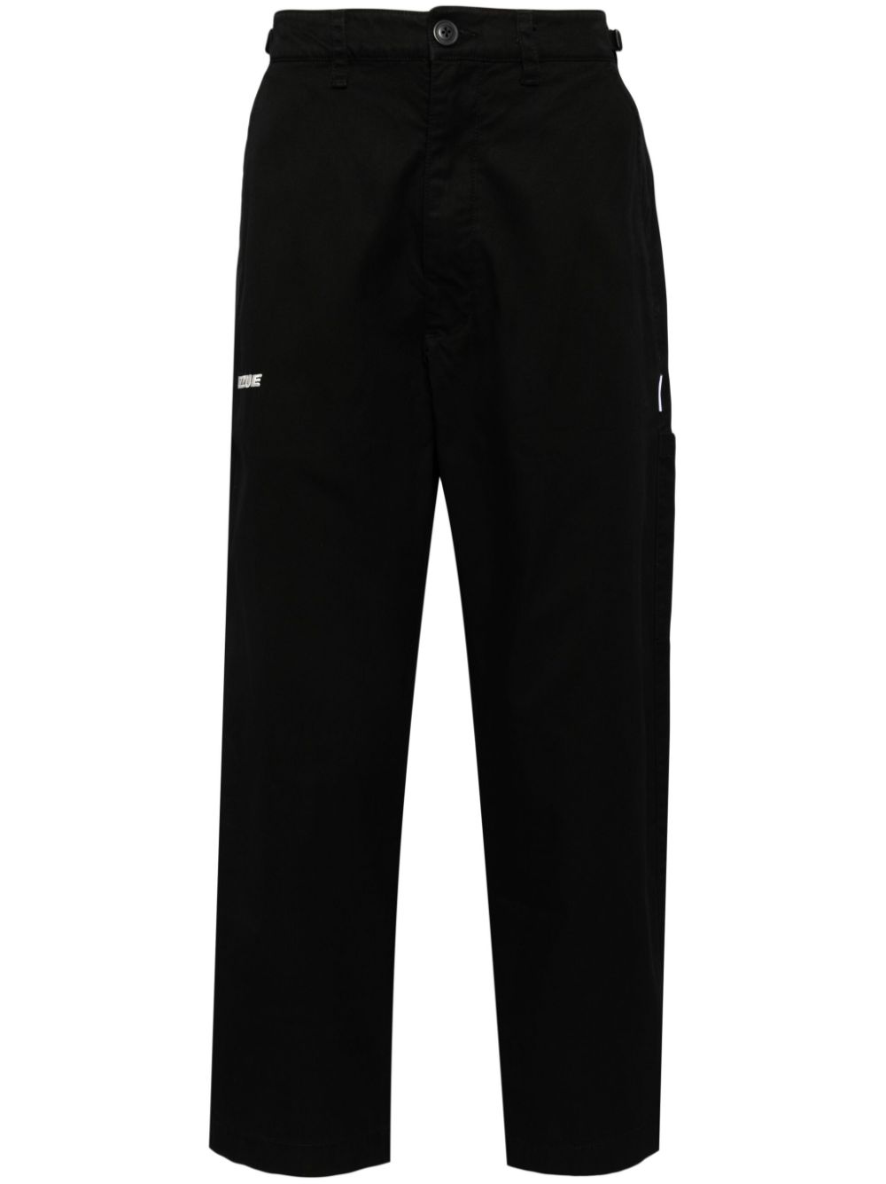 Logo-embroidered casual trousers - Black