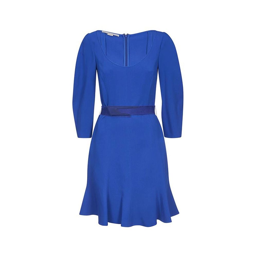 Viscose Scoop-Neck Dress — Blue