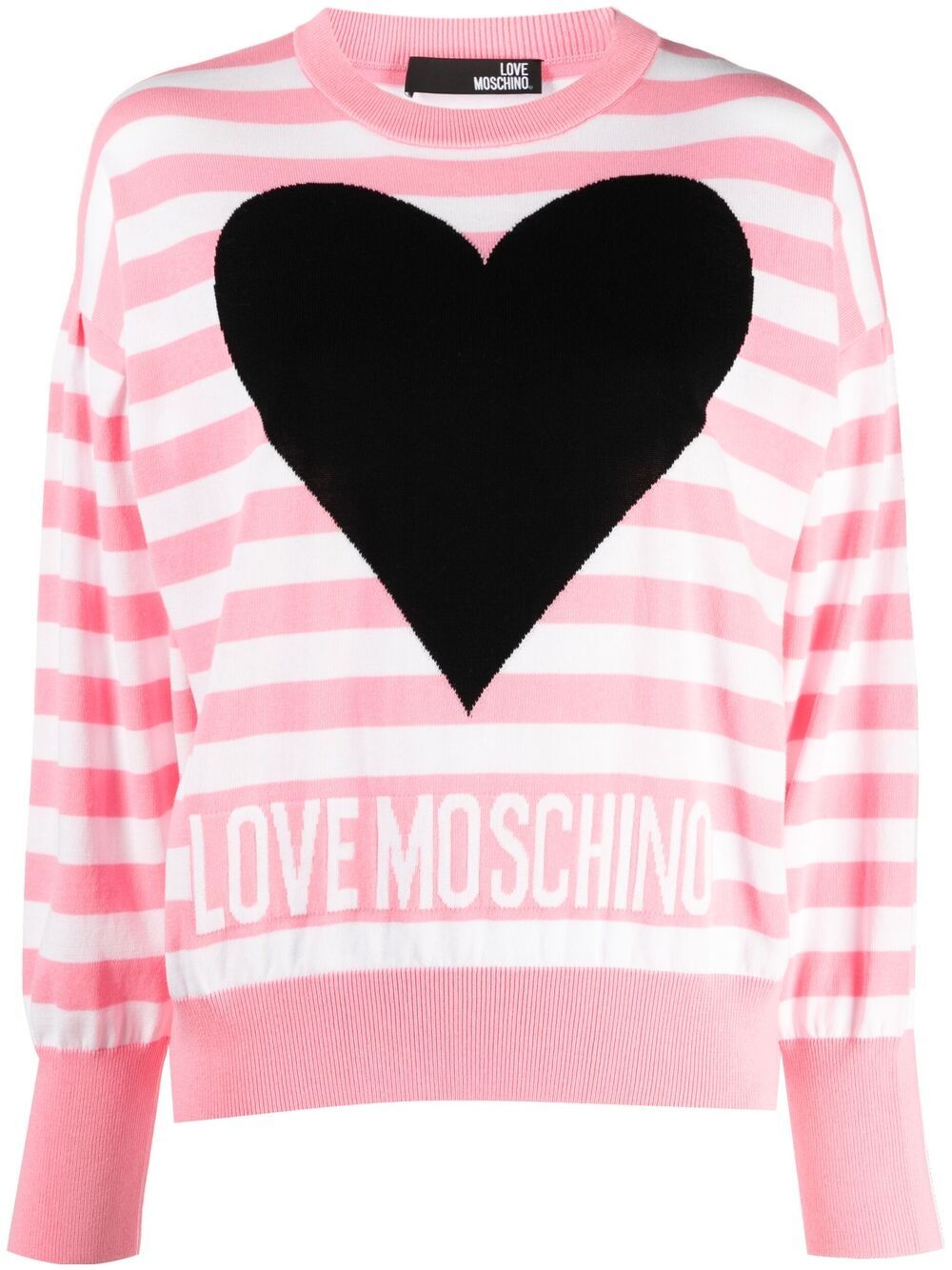 Striped logo-print sweatshirt - Pink