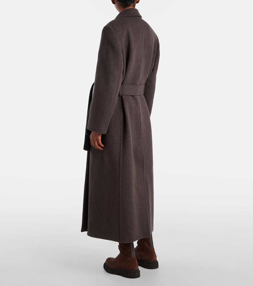 Wool and cashmere wrap coat