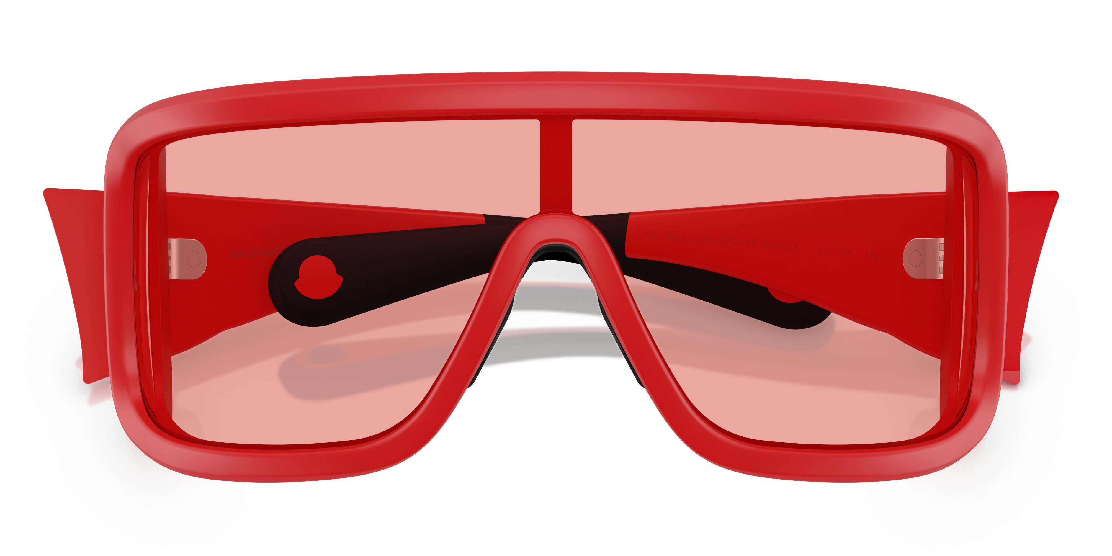 Moncler Unisex Moncler ME8003 SNOWSEEKER 501784 Gafas de sol Inyectado Rojo Rojo Cuadrada Norma