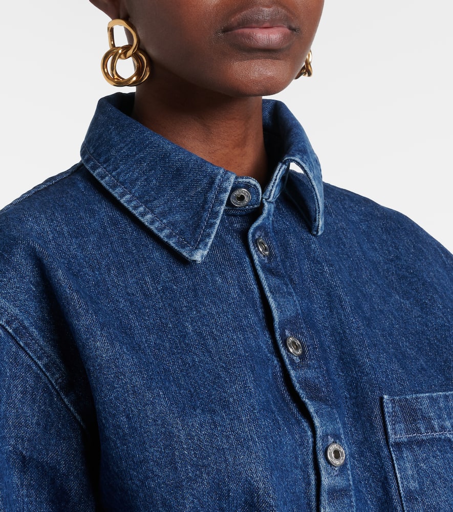 Asymmetric denim shirt dress