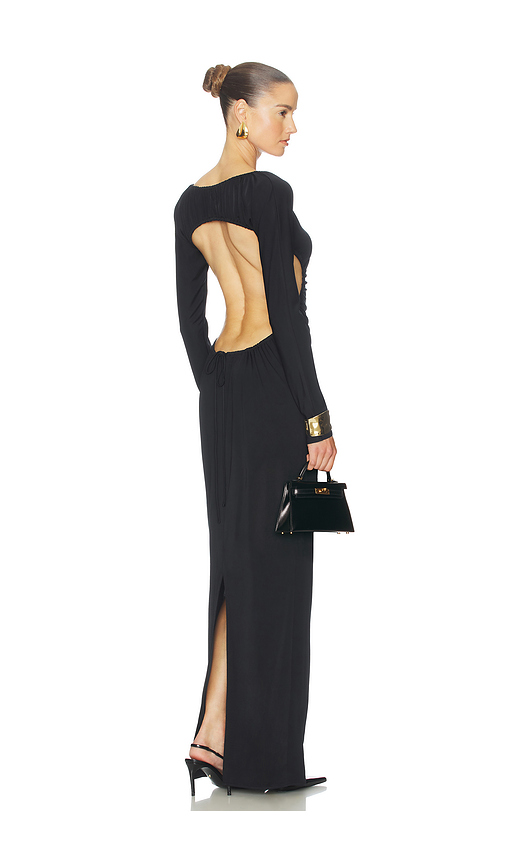 Helsa The Ruched Open Back Jersey Dress in Black - Black. M also in XXS, XS, S