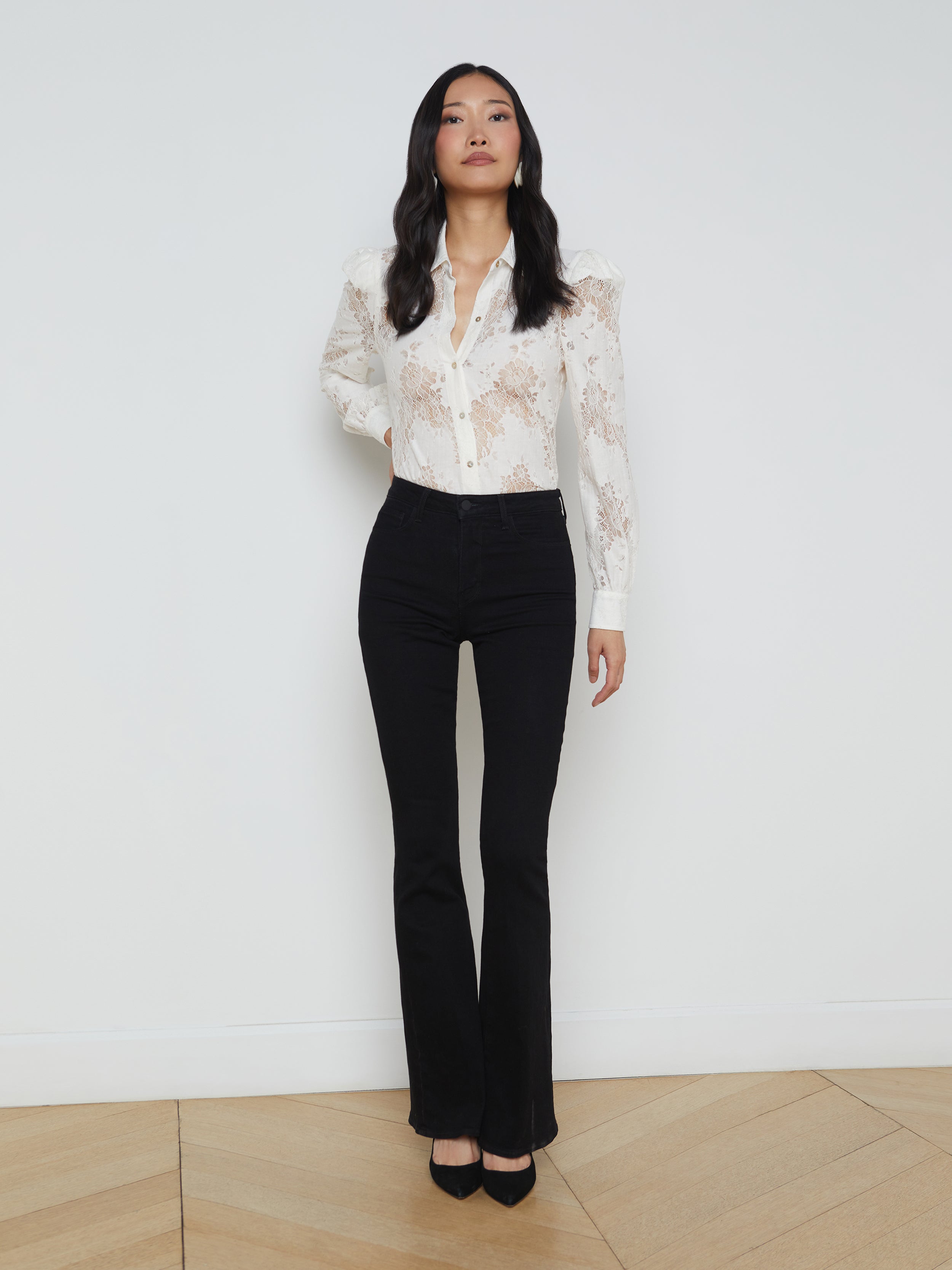 Jenica Lace Blouse Top In Ivory
