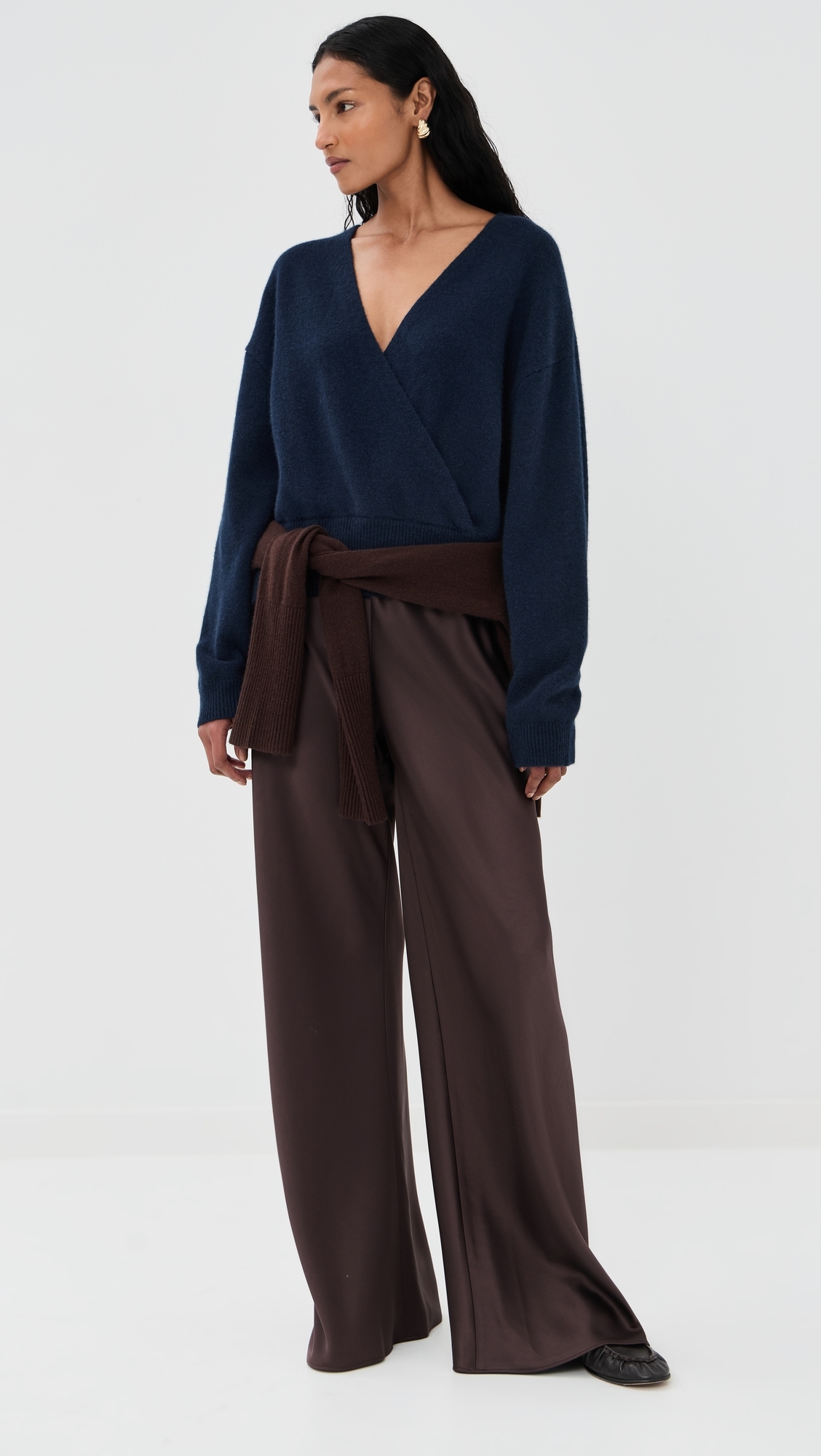Koda Wrap Cashmere Sweater Midnight Navy 