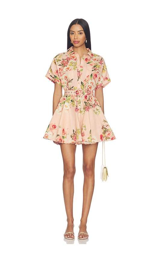 HEMANT AND NANDITA Short Dress With Buckle Belt in Peach. S. Also in XXS, XS, M, L