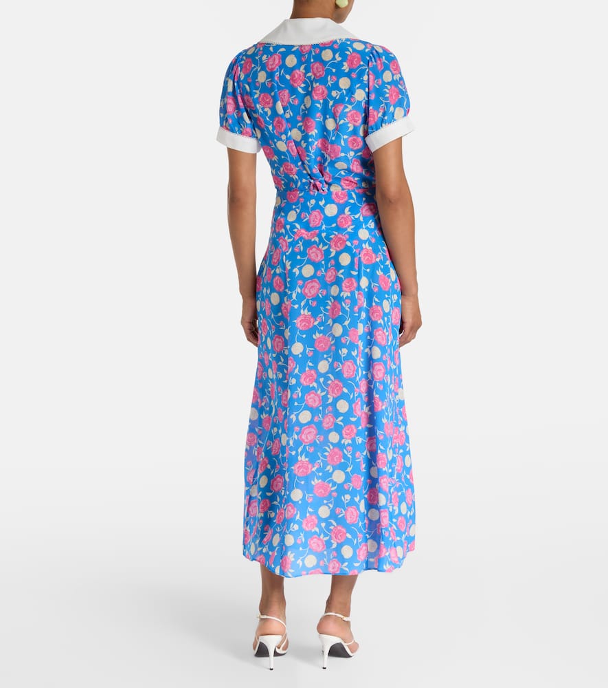 Carpi floral silk midi skirt