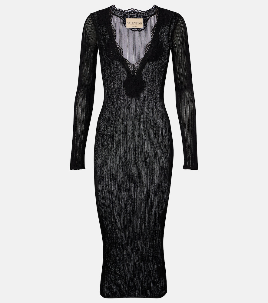 Ribbed-knit midi dress